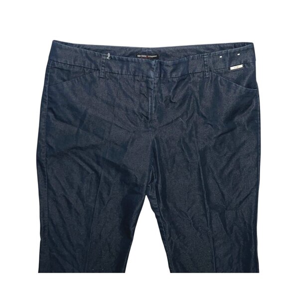 New York & Company Womens Navy Blue Straight-Leg Pants Size 10 Average - Picture 6 of 11